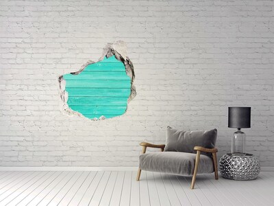Hole in the wall sticker Turquoise board in a hole in the wall