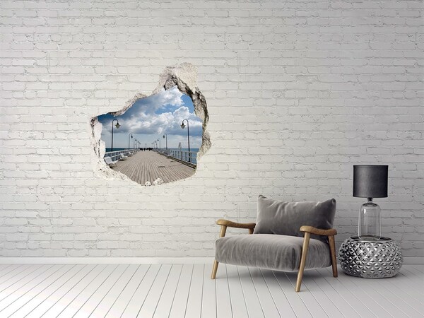 Hole wall sticker Pier by the sea