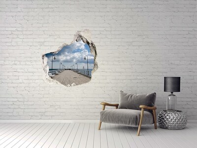 Hole wall sticker Pier by the sea
