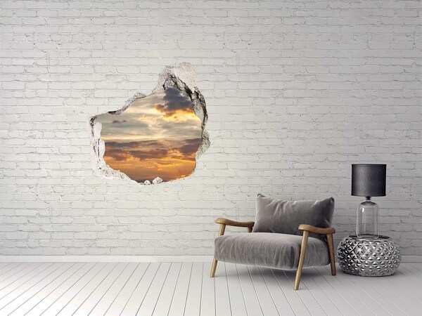 Hole in the wall decal Sunset through a hole in the wall