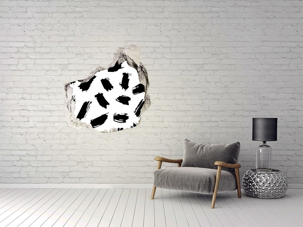 Hole in the wall sticker Black and white spots