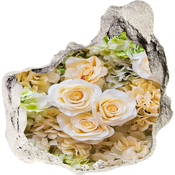 Hole wall sticker A flower paradise behind the wall