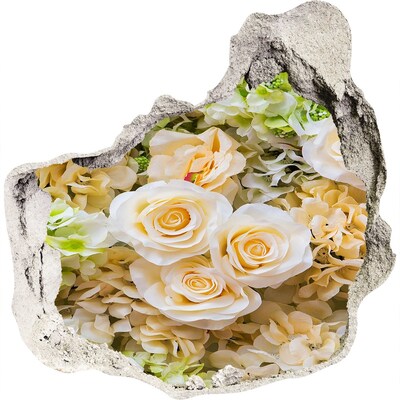 Hole wall sticker A flower paradise behind the wall