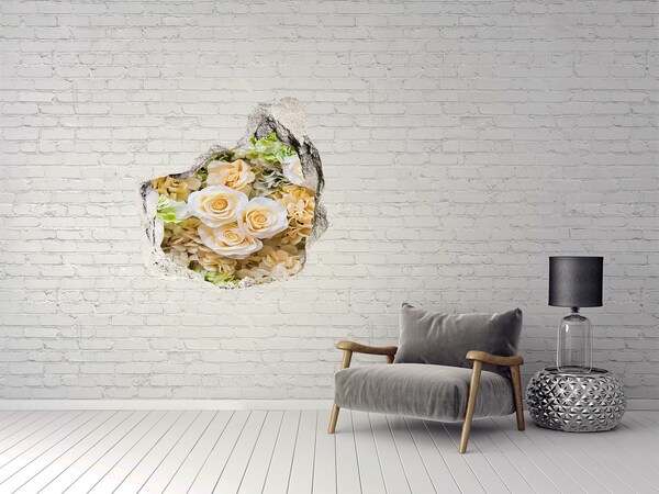Hole wall sticker A flower paradise behind the wall