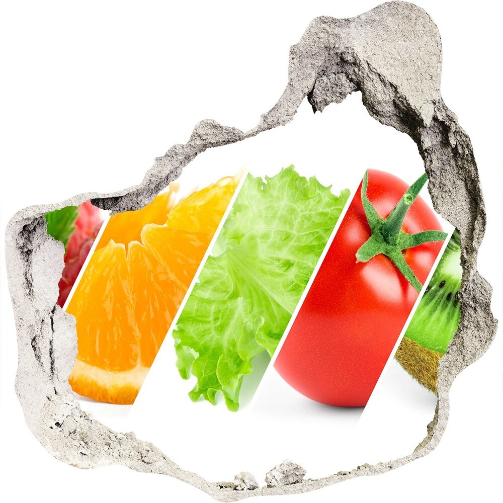 Hole in the wall decal Fruits and vegetables