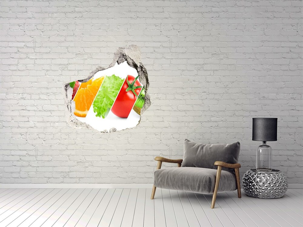 Hole in the wall decal Fruits and vegetables