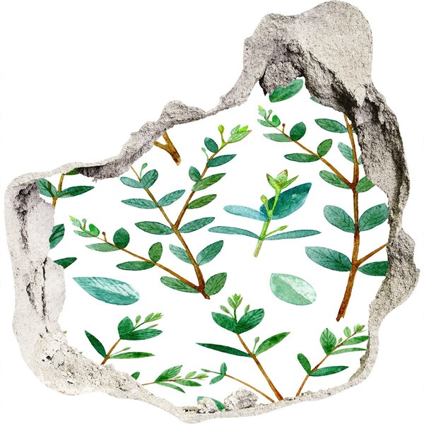 3D wall hole Green garden in concrete