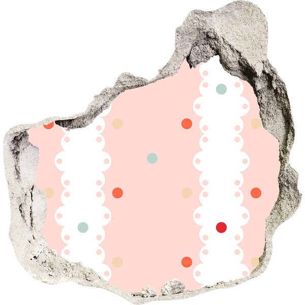 Hole wall sticker Pink wall with dots