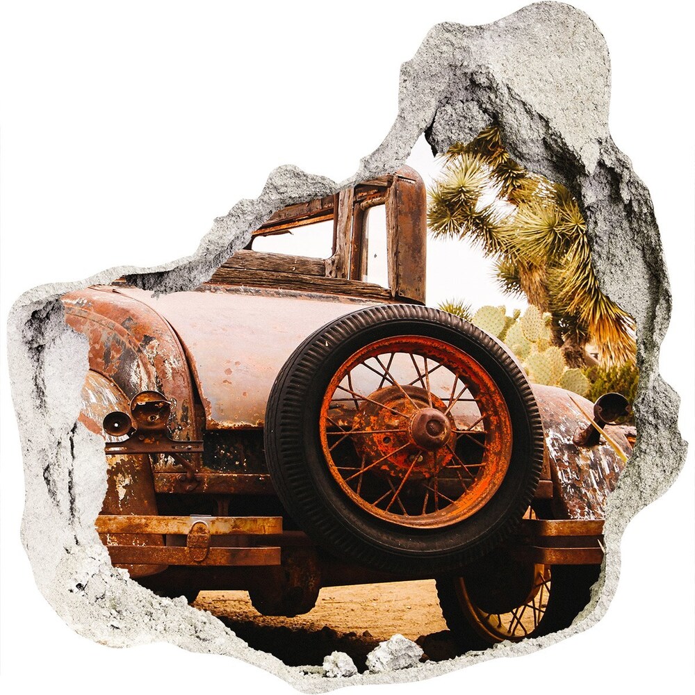 Hole wall sticker Car wreck