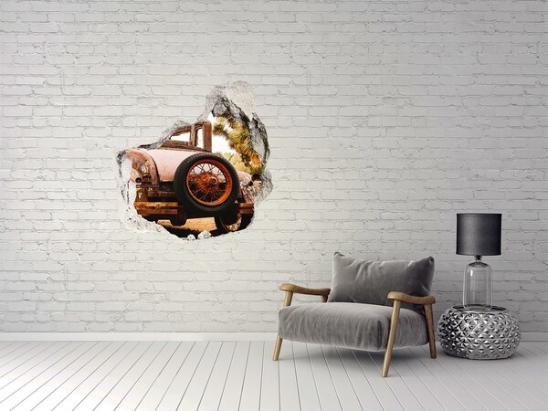 Hole wall sticker Car wreck