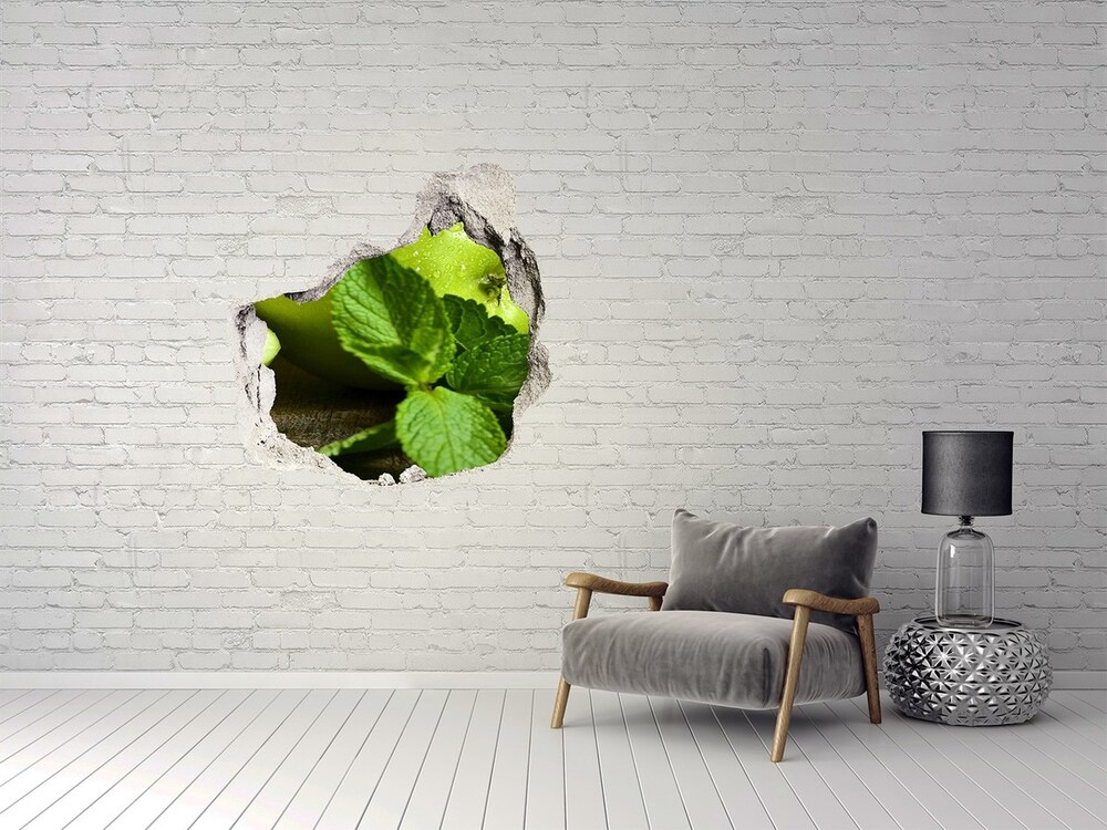 3D wall hole Green apples