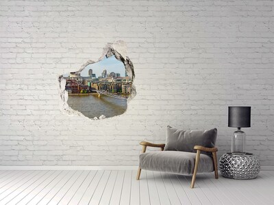 3D wall hole wallpaper Thames London