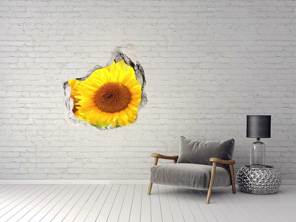 Hole wall sticker Sunflower in concrete