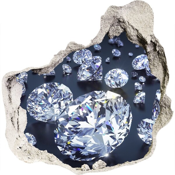 Hole in the wall decal Shiny diamonds in the wall