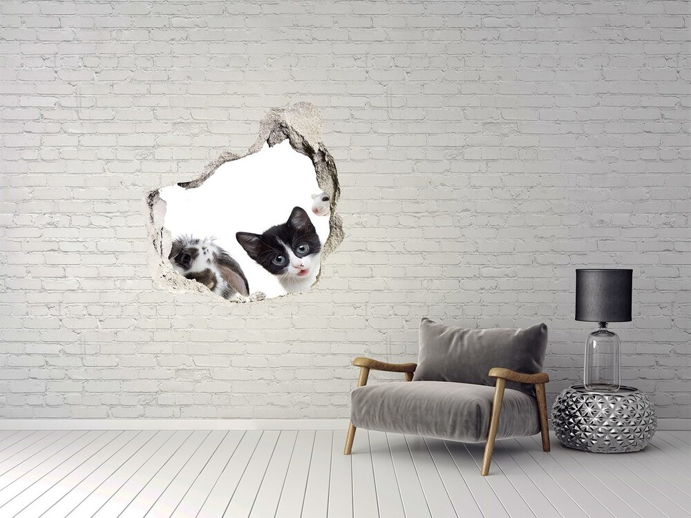 Hole wall sticker Pets