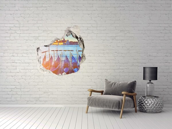 Hole in the wall decal Venice in the light of sunset