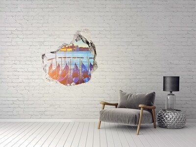Hole in the wall decal Venice in the light of sunset