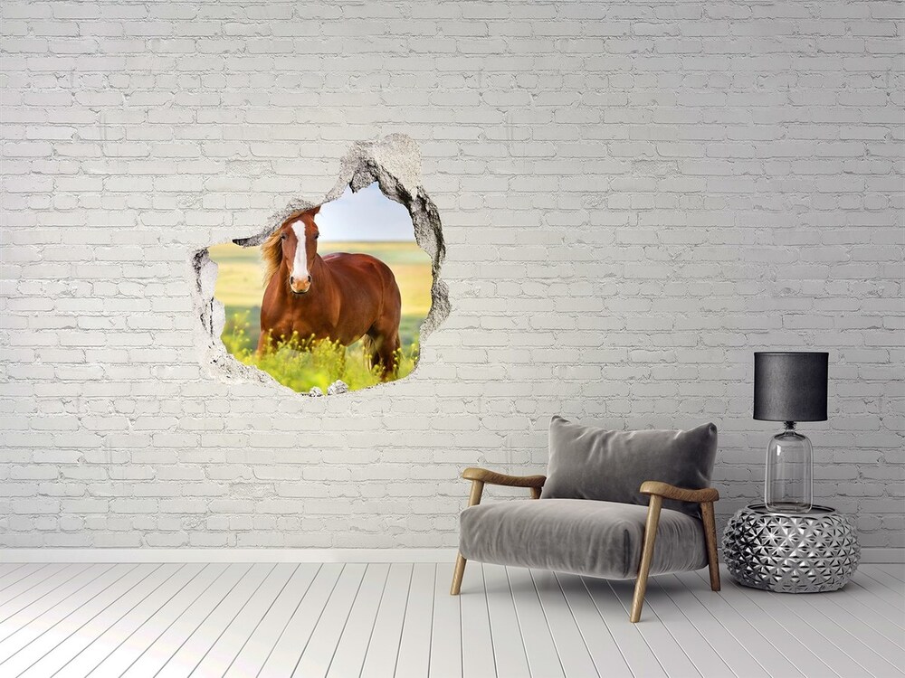 Hole in the wall decal Brown horse