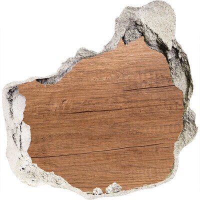 3D wall hole wallpaper A damaged wall with a wooden board