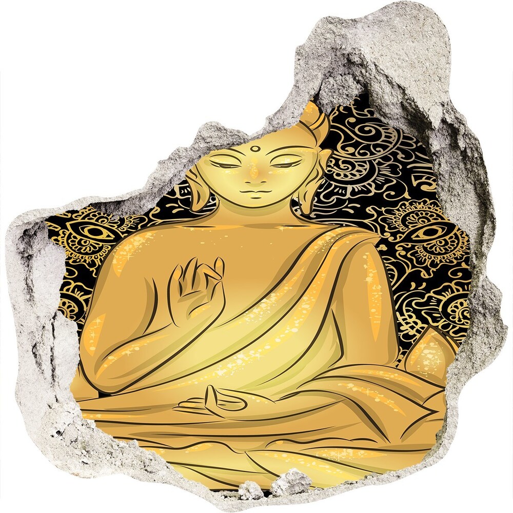 Hole wall sticker Sitting Buddha