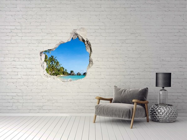 Hole in the wall decal Beach in the Caribbean