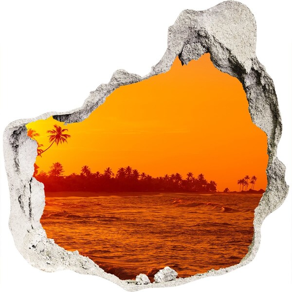 Hole in the wall sticker Sunset beach