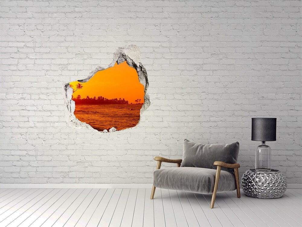 Hole in the wall sticker Sunset beach