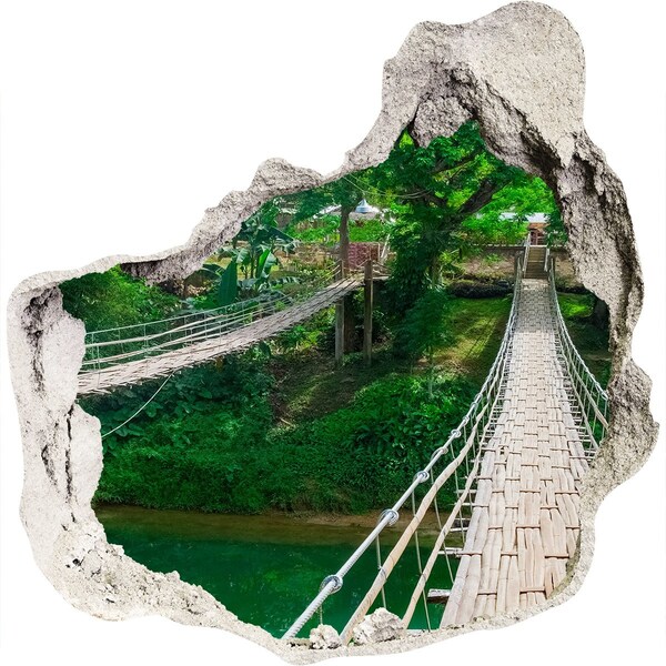 3D wall hole Green bridge in the jungle