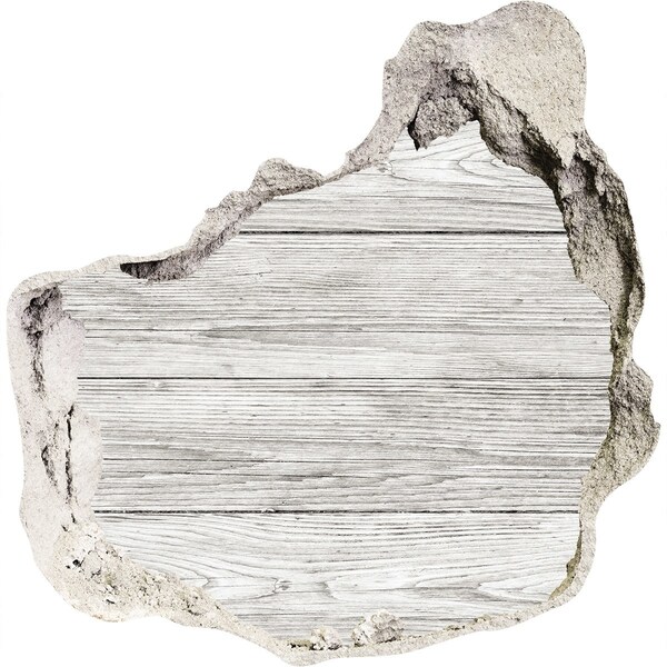 Hole wall sticker Wooden floor in a hole in the wall