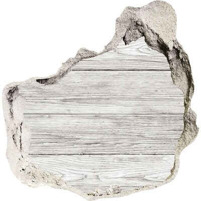 Hole wall sticker Wooden floor in a hole in the wall