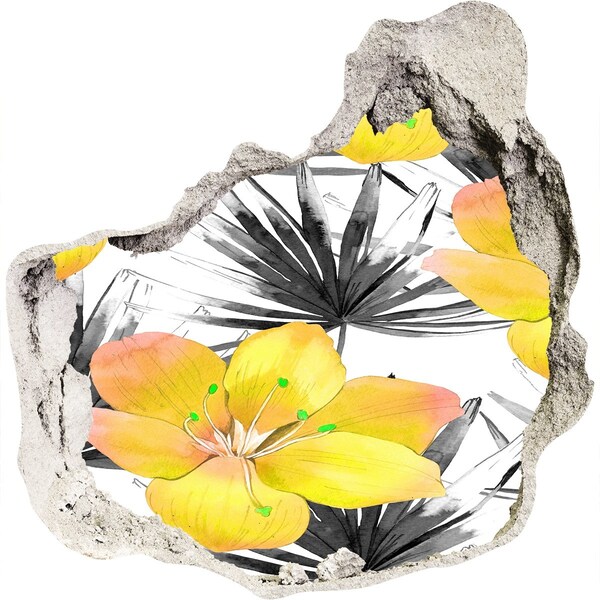 Hole wall sticker Tropical flowers