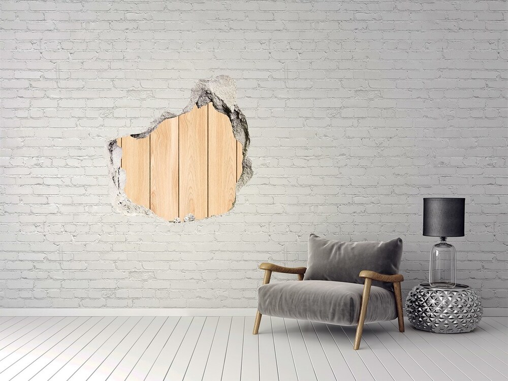 3D wall hole Wooden background