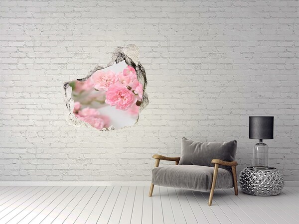 3D wall hole wallpaper A flower paradise behind the wall