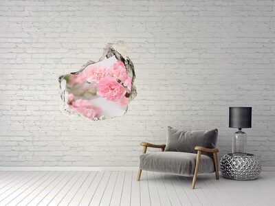 3D wall hole wallpaper A flower paradise behind the wall