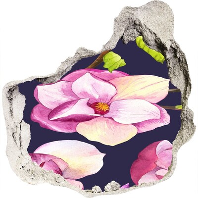 Hole in the wall sticker Floral motif in concrete