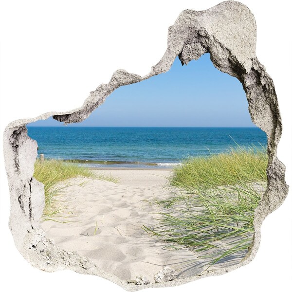 3D wall hole wallpaper Coastal dunes