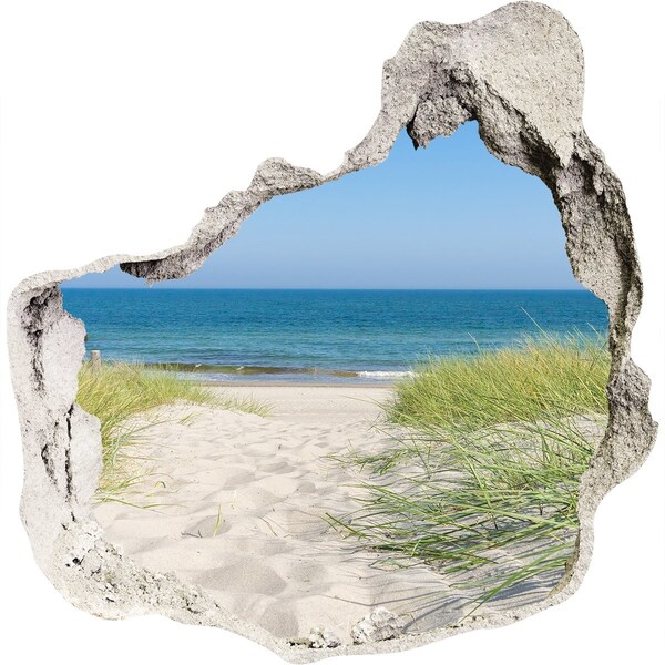 3D wall hole wallpaper View of the beach