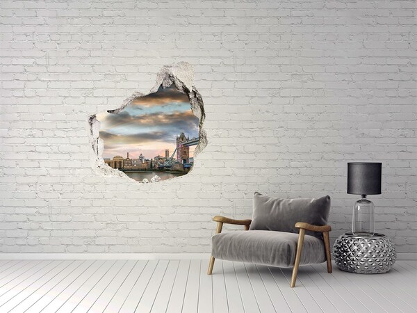 Hole wall sticker Tower Bridge in London