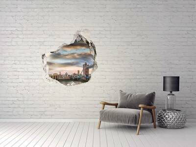 Hole wall sticker Tower Bridge in London