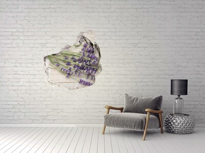 Hole in the wall decal Lavender in a pot