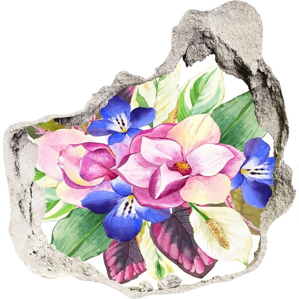 Hole in the wall sticker Bouquet of flowers