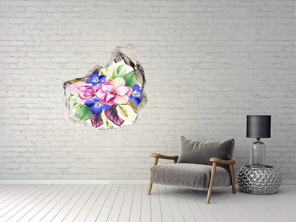 Hole in the wall sticker Bouquet of flowers