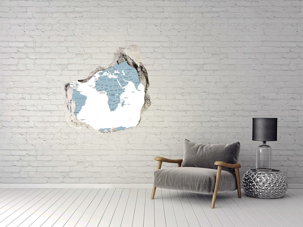 Hole in the wall sticker Political map