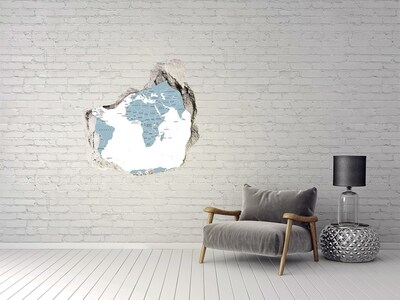 Hole in the wall sticker A hole-in-the-wall world map