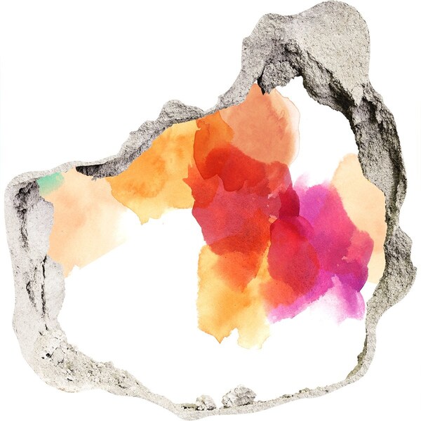 3D wall hole wallpaper Colorful hole in the wall