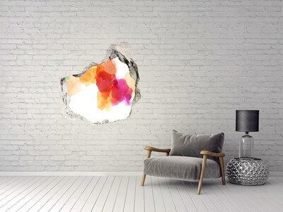 3D wall hole wallpaper Colorful hole in the wall
