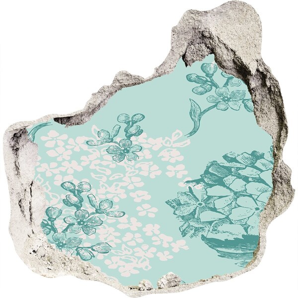 3D wall hole wallpaper Hole in the Wall Floral Mural