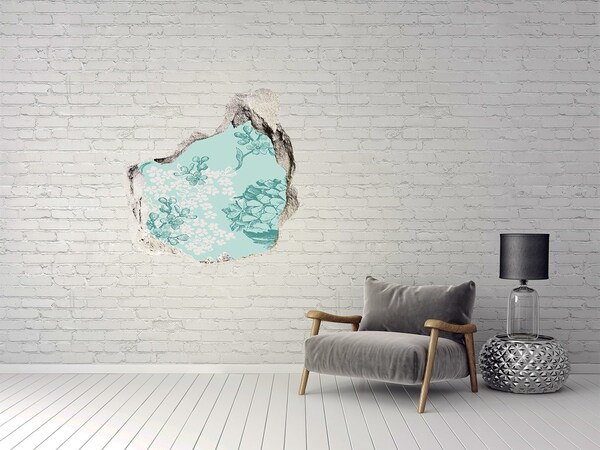 3D wall hole wallpaper Without