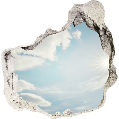Hole in the wall sticker Sky with sun rays