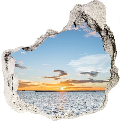 Hole in the wall decal Sunset over the sea